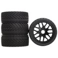 thumbnail image 1 of Bunblic 4 Pcs Pneus de Roues RC Diamètre 4 Pouces Modèle Pièces de Rechange DIY Installation Facile Accessoire de Rechange Robuste pour 1/8 Noir, 1 of 8