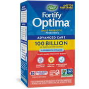 Natures Way Fortify Optima Daily Probiotic, 100 Billion CFU, 15 Strains, Digestive & Immune Support*, with Prebiotics, 30 Capsules