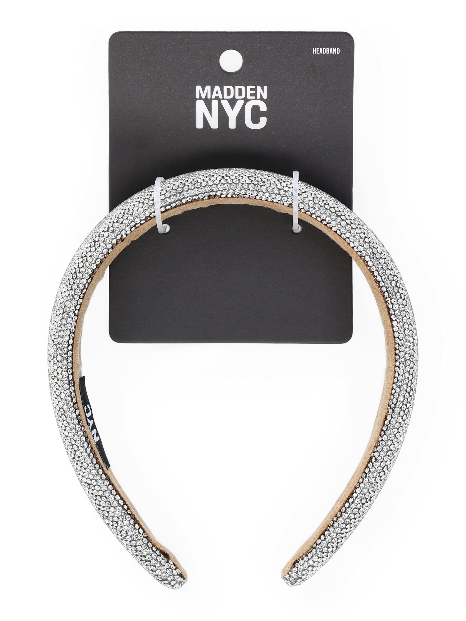Madden NYC Women's Rhinestone Encrusted Silver Headband