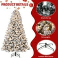 thumbnail image 3 of Festisoul Christmas Tree with Light, 9ft Snow Flocked Full Xmas Tree with 2096 Branch Tips & 900 Warm White LED Light, Prelit Christmas Tree for Home, Office Decoration, 3 of 6