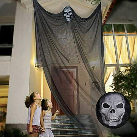 10ft Halloween Hanging Ghost Prop Hanging Skeleton Flying Ghost, Halloween Hanging Decorations for Yard Outdoor Indoor Party Barï¼ˆBlackï¼‰