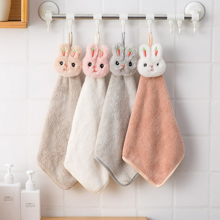 Hanging Hand Towels Soft Absorbent Microfiber Hand Towels Plush  Quick-Drying Cute Cartoon Chinese Red Hand Towel with Hanging Loops for  Bathroom Kitchen 
