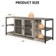 thumbnail image 2 of QinaQin Mueble para TV de 63 pulgadas estilo farmhouse para pantallas de 75 pulgadas, con puertas de malla, repisas y almacenamiento, acabado roble rústico, 2 of 6