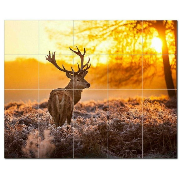 Deer Ceramic Tile Mural Kitchen Backsplash Bathroom Shower, 402730-XL54