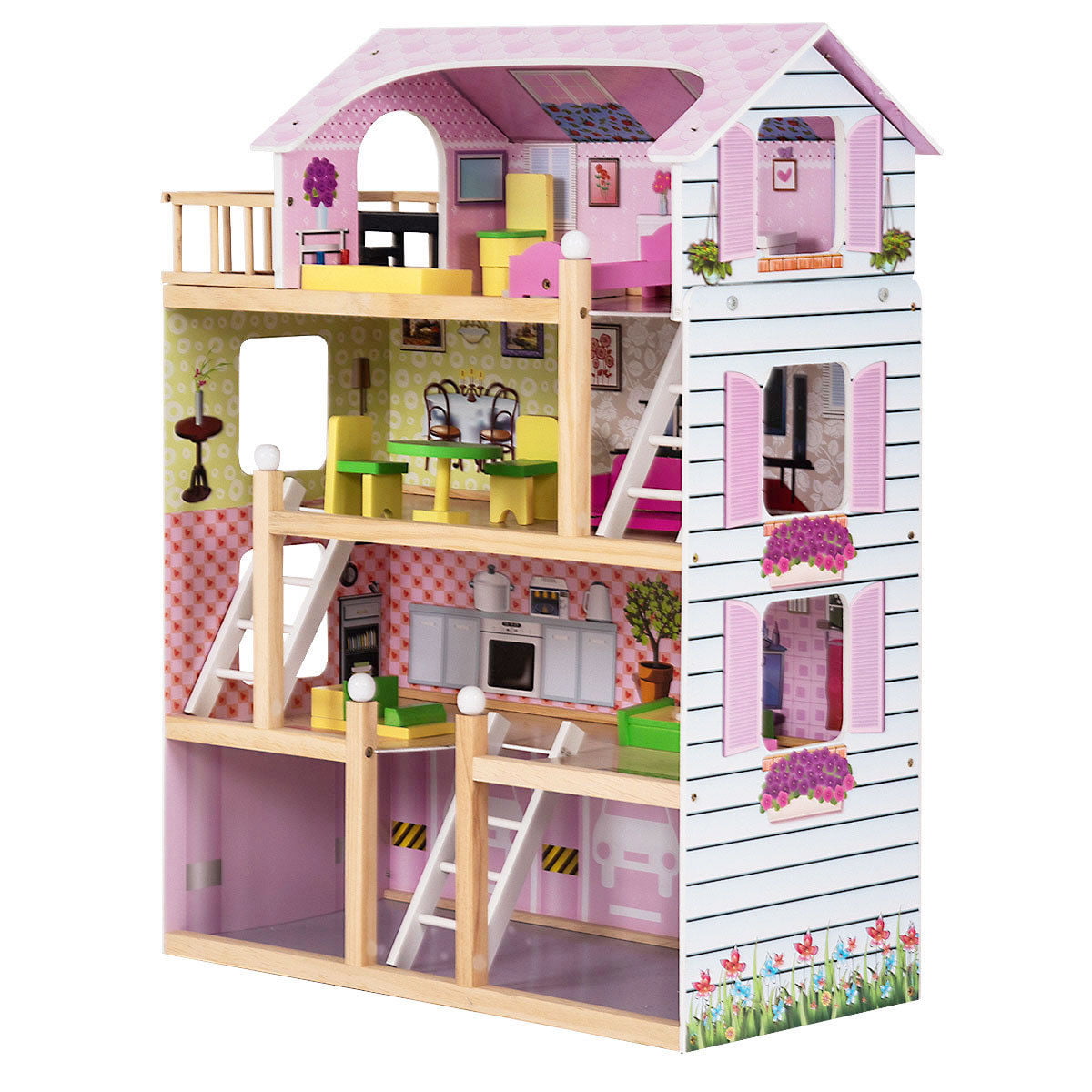 KidKraft Scintillement Mansion Maison de Poupée en Bois Adapté À Barbie Taille 