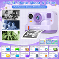 thumbnail image 3 of AWANFI Instant Print Camera for Kids, with Printing Paper 2.4" HD 1080P Digital Video Instant Camera for Boys & Girls Age 3-12 Birthday Gifts - Purple, 3 of 9
