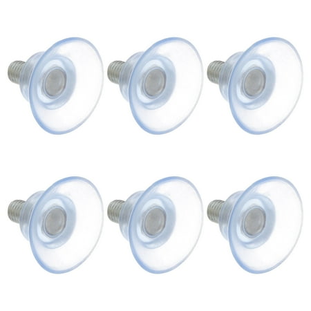 

6pcs Furniture Desk Glass PVC Transparent Anti-Collision Suction Cups Sucker Hanger Pads with Screws for Glass Table (8x13)