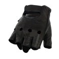 thumbnail image 4 of Milwaukee Leather SH195 Guantes de mano para motocicleta sin dedos con palma acolchada de gel perforado de cuero negro para hombre con nudillos abiertos - Mediano, 4 of 5