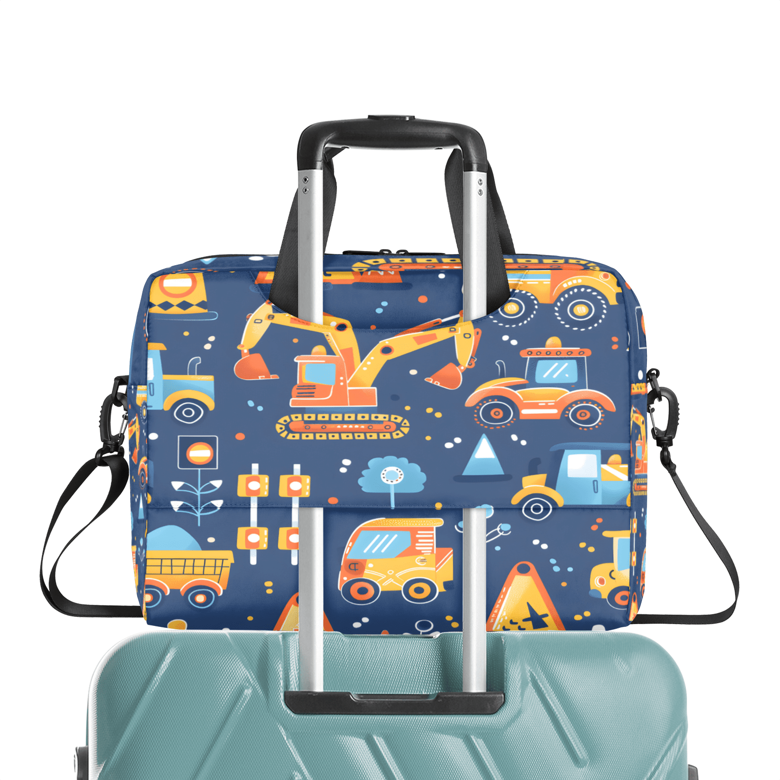 Herdesigns Construction Truck Laptop Bag for Women Men, Computer Case Briefcase Messenger Bags, 15-15.6 inch Laptop Sleeve Shoulder Bag