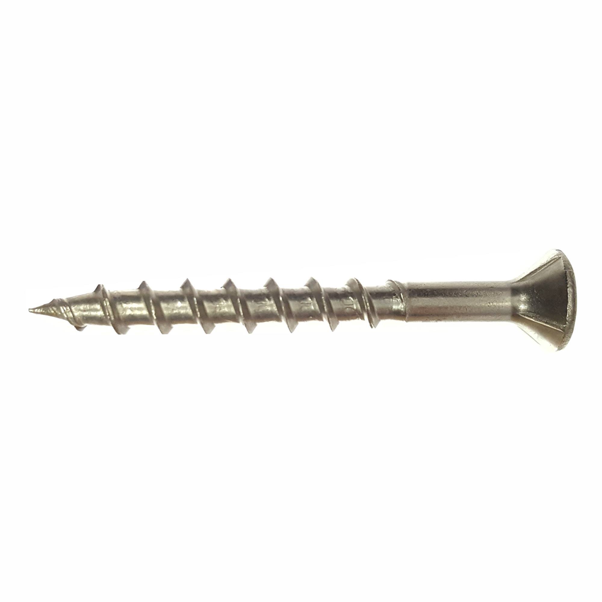 Fastenere Stainless Steel 305 Deck Screws - #12 x 4" (50 Pack) Bugle Head, Star Drive, Partial Thread, Bright Finish for Wood, Exterior, Cabinet, Decking, Composite, Fencing, Benches, Type 17 Point
