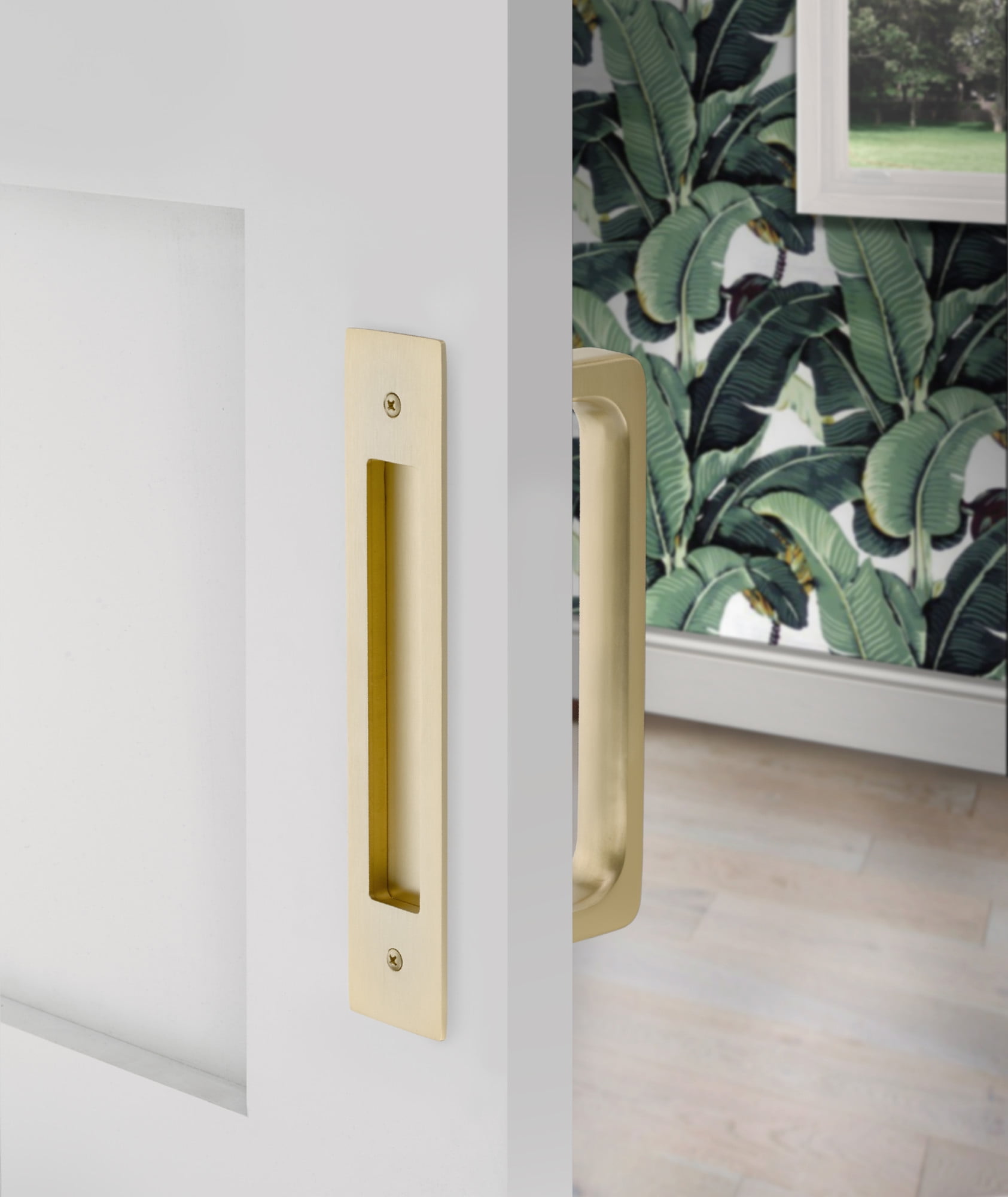 Emtek 221710 Modern Rectangular 8" Center To Center Flush Door Pull - Bronze