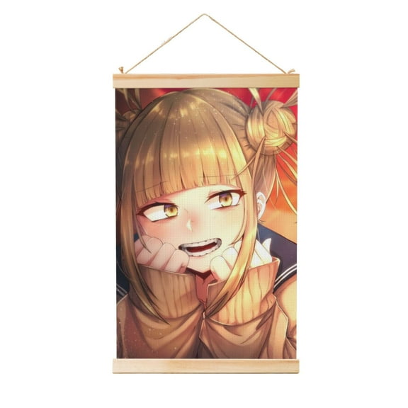 My Hero Academia Himiko Toga Wooden Shaft Hanging Poster Home Decor Poster Wall Art Painting For Living Room Bedroom 12"X18"