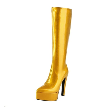 

Woman Elastic Comfortable Boots Women High Heel Boots Autumn And Winter Fashion New Pattern Leather Pointed Thin Heel Platform