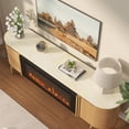 thumbnail image 4 of Sonegra 70" Fireplace TV Stand, Modern Entertainment Center for TVs Up to 80", TV Console Table for Living Room, Media Cabinet with Storage,70 Inch, Oak, 4 of 9
