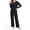 Black, variant on Christmas Pajamas for Women 2 Piece Ribbed Lounge Sets Cute Gingerbread Man Prints Long Sleeve Top and Pants Soft Comfy PJs Sets, Black, 3XL