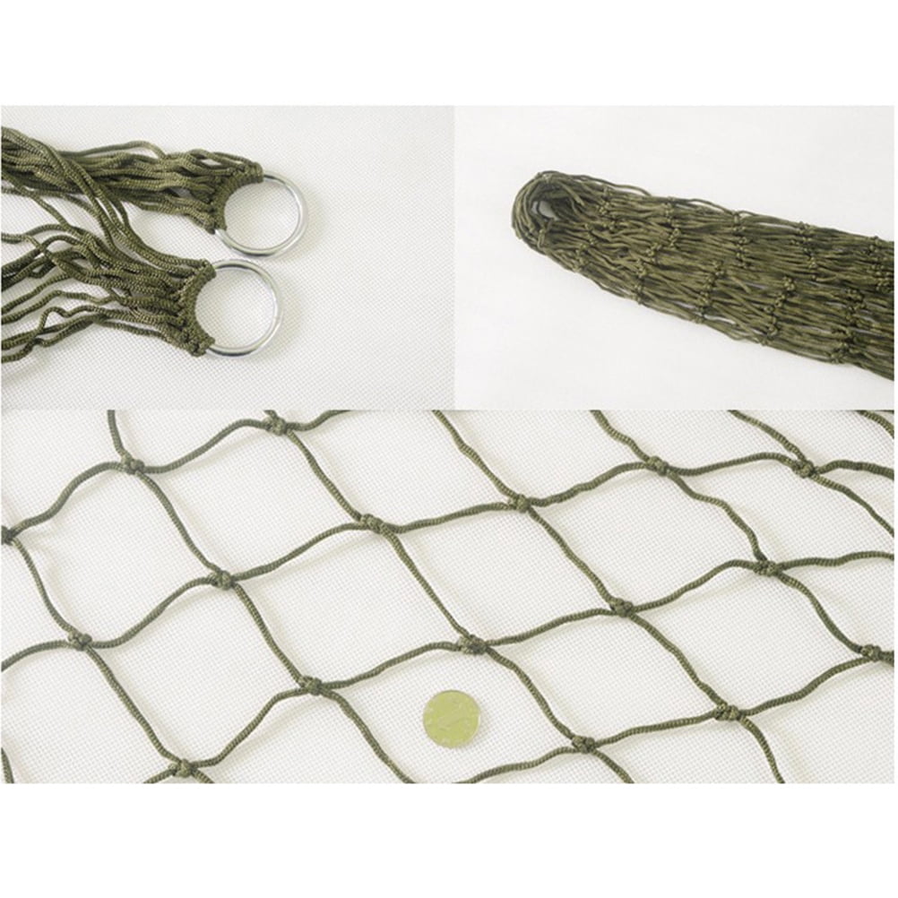WHAMVOX 2-Pack Outdoor Leisure Sleeping Hammocks Hanging Beds for Camping Hunting Nylon Swing Bed, Army Green, 240x80cm