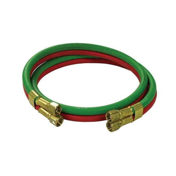 DyGTyX S601031-4 Welding Hose Assembly, T-Grade, 1/4" Dual x 4', 200 Psi, 9/16-18 LH/RH (F), Rubber
