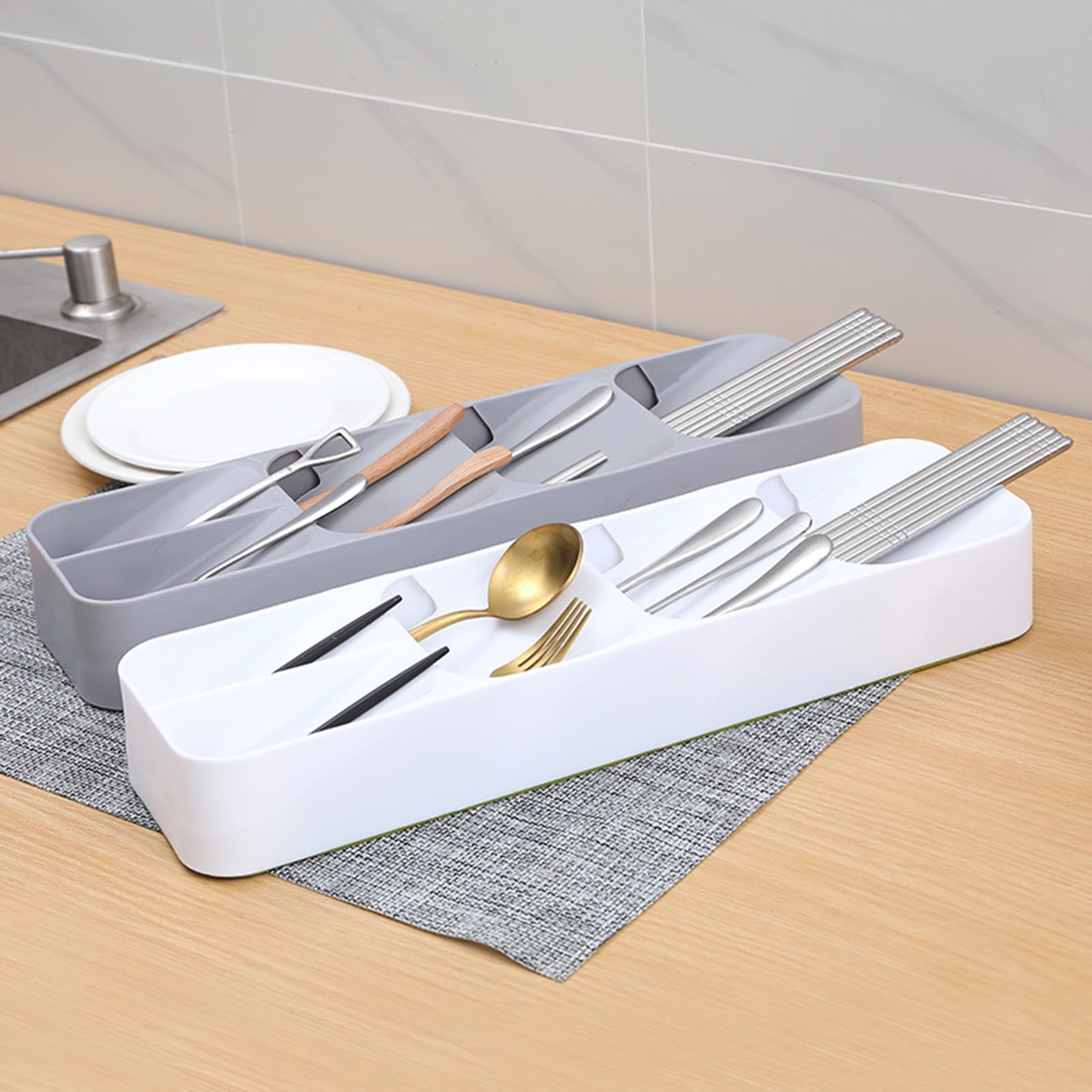 Dream Lifestyle Compact Cutlery Organizer, NoSlip Drawer Cutlery