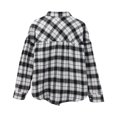 thumbnail image 6 of Plaid Tops for Women, Yigetop Spring and Autumn Style Women's Plaid Shirt Jacket Shirt inner Wear Top. Women's Plaid Shirt Black 2XL, 6 of 9