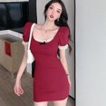 thumbnail image 4 of Greyghost Femmes de Style Occidental Fil de Robe Taille Haute Jupe en Dentelle Tempérament Était Robe Mince Printemps et Été Noir 2XL, 4 of 5