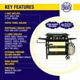 thumbnail image 3 of Griller's Choice Gas Griddle with Hinged Hood, Wind Guards, Front Grease Management, 4 Shelves, Propane Griddle for Outdoor Cooking, Steel Flattop Grills, 3 of 6