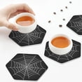 thumbnail image 7 of Pofeuu A Web With A Spider Print Leather Coasters Set of 6, Round Cups Mugs Mat Pad for Home Kitchen Heat Resistant Drink Coasters,Hexagon, 7 of 7