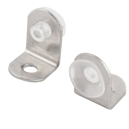 Metal L Shape Suction Cup Glass Shelf Supports Clips Bracket