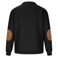 thumbnail image 4 of Miluxas Men Zipper Style Solid Color Stand Collar Long Sleeves Small Squares Sweater Black, 4 of 5