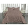 thumbnail image 2 of Ambesonne Floral Boho Design Quilted Bedspread Set 3 Pcs, Autumnal Botany, Twin, Dark Tan Purple, 2 of 4