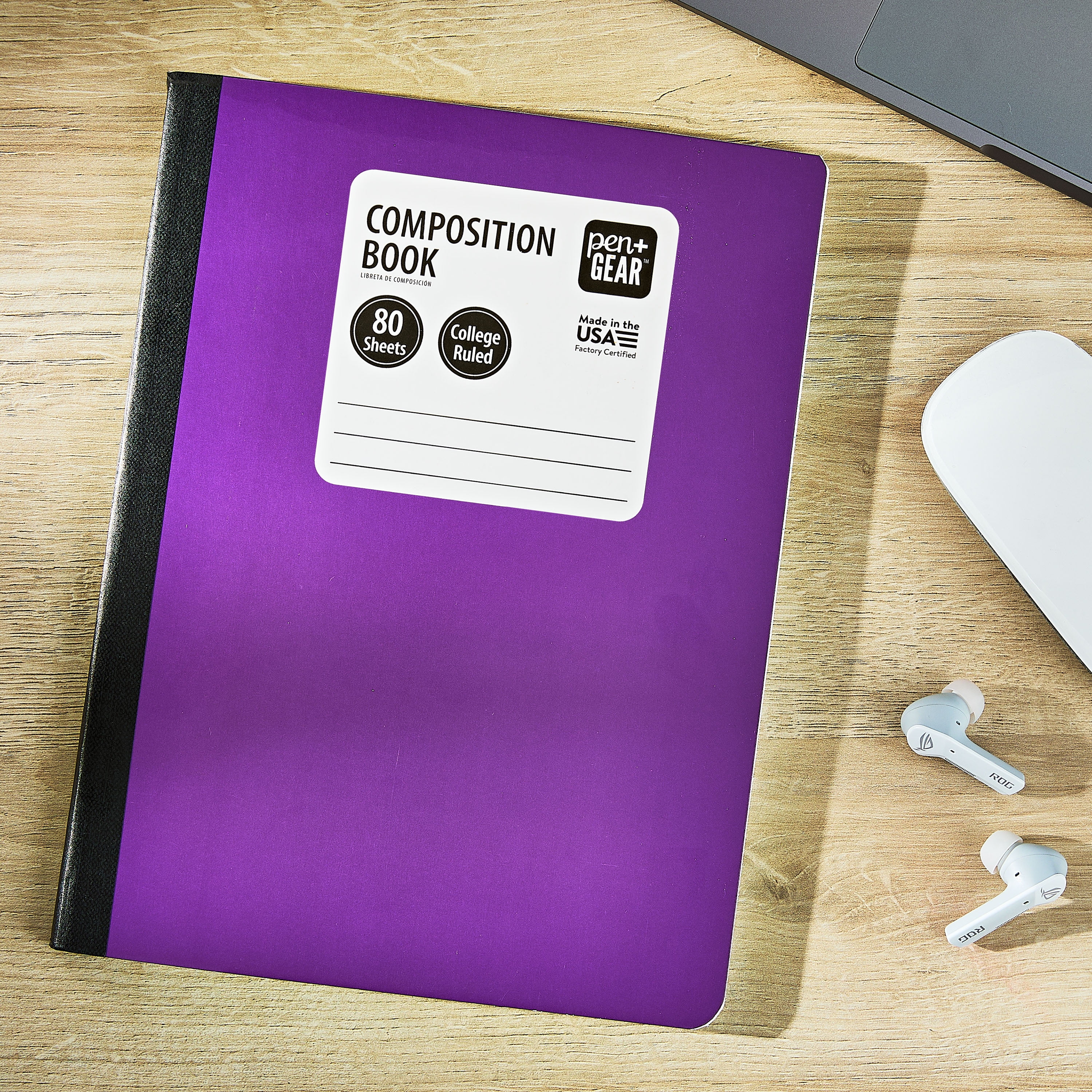 Pen+Gear College Rule Composition Book, 7.5" x 9.75", Purple, 80 Sheets, New