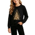thumbnail image 7 of Falkdiz Girls Long Sleeve Shirts Christmas Fashion Tops Winter Outdoor Casual Party Pullover for Girls Graphic , Black , Size: 2-3Years, 7 of 7