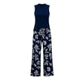 thumbnail image 4 of ZToonmas Women's 2 Piece Outfits Sleeveless Top and Loose Wide Leg Pants Set Casual High Waist Palazzo Pants Suit, 4 of 7
