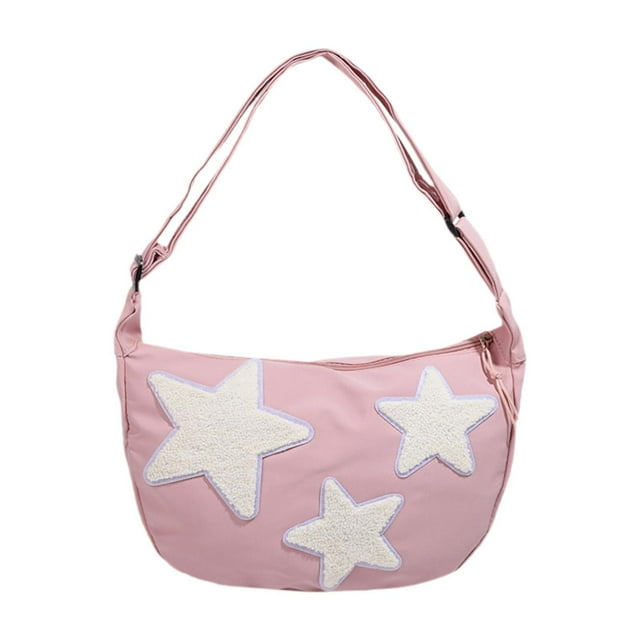 Bolso bandolera jinwen para mujer Rosa con cierre de cremallera