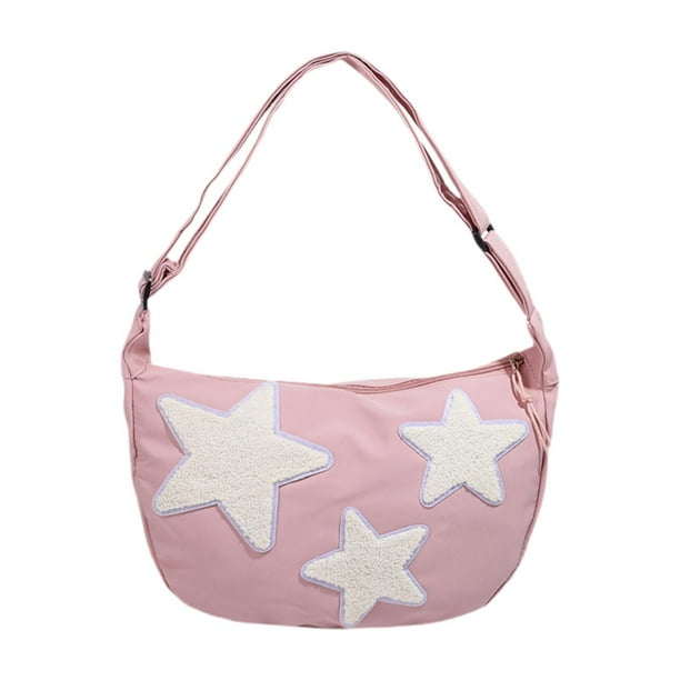 Bolso bandolera jinwen para mujer Rosa con cierre de cremallera