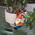 thumbnail image 6 of HAHUT Funny Climbing Gnome Figurines Flower Pot Hugger, Mini Resin Dwarf Hanging on Branch Figurine for Garden Backyard Patio Yard Fence Art Decor (Big Belly Dwarf), 6 of 10