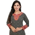 thumbnail image 3 of Maple Clothing Short Kurta Top Tunic Women's Printed India Clothing (Black, XL), 3 of 6