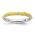 thumbnail image 2 of Auriga 925 Sterling Silver Yellow Enamel Ring for Women Size- 5, 2 of 6