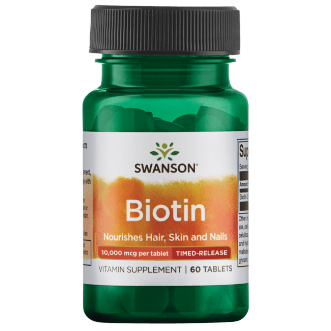 Swanson Biotin - Timed-Release 10,000 Mcg 60 Tablets