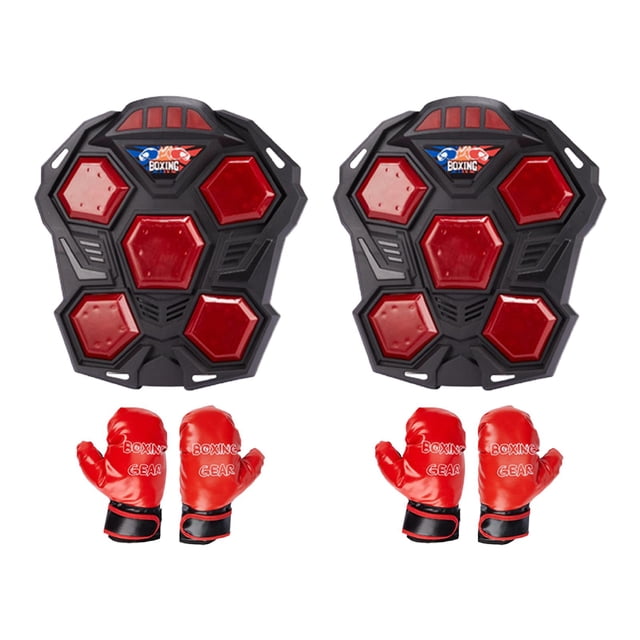 Máquina de boxeo electrónica, equipo de entrenamiento de boxeo con almohadilla de perforación ligera y duradera, objetivo de boxeo musical para agilid batalla de dos jugadores
