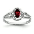 thumbnail image 1 of 925 Sterling Silver Rhodium-Plated Garnet and Diamond Ring, 1 of 2