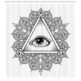 thumbnail image 3 of Ambesonne Eye Shower Curtain, Vintage Tattoo Boho Occult, 69"Wx84"L, Black White, 3 of 3