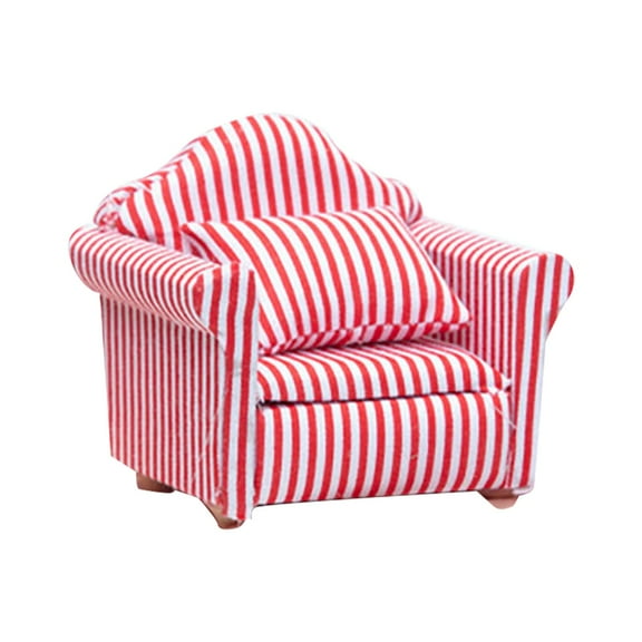 Xoxingysm Desktop Ornament 1:12 Dollhouse Dollhouse Mini Furniture Living Room Scene Model Small Floral Fabric Double Sofa, 1X Miniature Furniture Living Room Scene Model