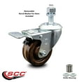 thumbnail image 2 of 3 Inch High Temp Phenolic Swivel 12mm Stem Caster with Total Lock Brake SCC, 2 of 2