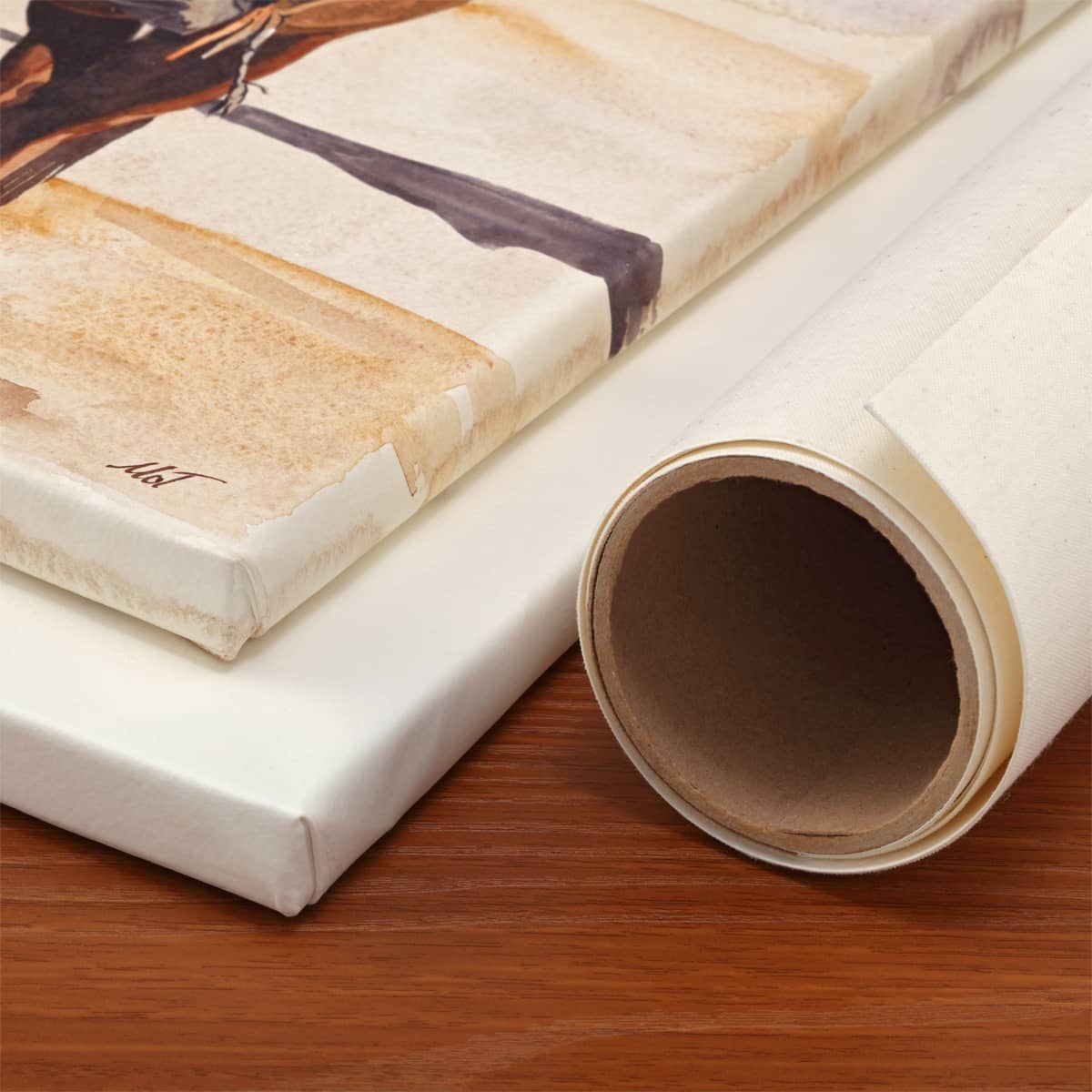 Jerry's Artarama Belle Arti Courbet Aqua Canvas Roll - 62 Inches x 5.5 Yards, 200 gsm, 100% Cotton Cold Press Watercolor Paper Roll Mounted to Poly- Cotton Canvas, Ready to Stretch, Made in Italy