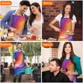 thumbnail image 4 of Rainbow Tie Dye Wave Pattern Apron-Garden Aprons for Women with Pockets-Cotton Linen Waterproof Kitchen Cooking Gardening Aprons Adjustable for Kitchen,Cooking,BBQ and Salon 33x27 Inch, 4 of 7