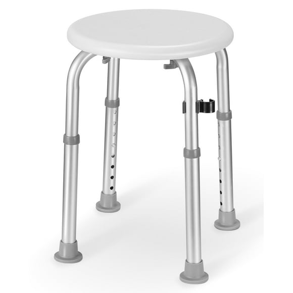 Naipo Shower Chair Bathtub Stool Seat w/ Anti-Slip Rubber, Adjustable Lightweight for Seniors, Disabled, Handicap, Tool-Free Assembly, Gray