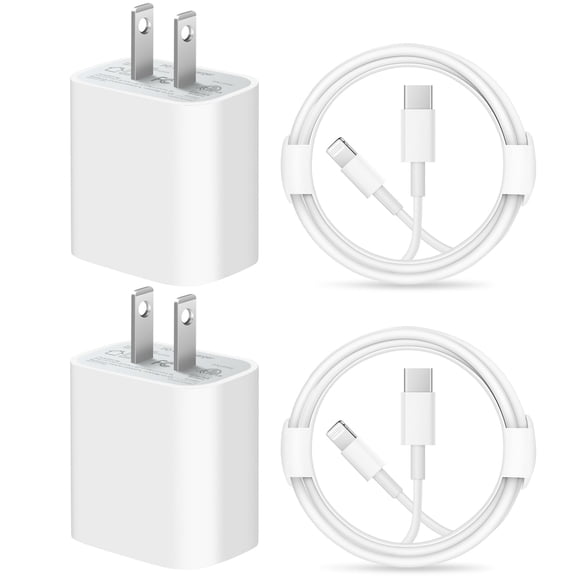 Coreykin 20W USB C Wall Charger-2 Pack Super Fast Charger with 6FT Cable-Compatible with iPhone 14/14Pro/14Pro Max/13/13 Pro/13Pro Max/12/12Pro/XS/Max/XR/X/8/8 Plus-White