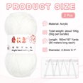 thumbnail image 2 of Uxcell 2Pcs Hilo de Ganchillo Blanco 4 Ply Hilo Acrílico 100g 197 Yardas, 2 of 6