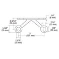thumbnail image 3 of CRL GRF2VBS Brushed Stainless Double Arm 'V' Wall/Fin Mounted Fitting, 3 of 6