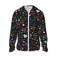 thumbnail image 2 of Uemuo I love you Mom Pattern Women's Full Zip UPF 50+ Sun Protection Hoodie Jacket Long Sleeve Sun Shirt Hiking Outdoor Performance with Pockets-XX-Large, 2 of 9
